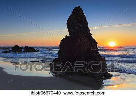 Stock Image - Sandy beach beach on the coast, Scotland, Great Britain. Fotosearch