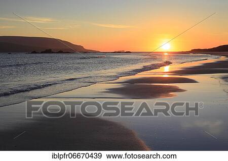 Sandy beach beach on the coast, Scotland, Great Britain View Large Photo Image Stock Photo - Sandy beach beach on the coast, Scotland, Great Britain. Fotosearch