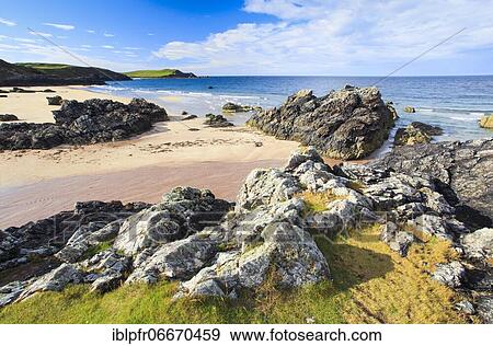 Sandy beach beach on the coast, Scotland, Great Britain View Large Photo Image Stock Photo - Sandy beach beach on the coast, Scotland, Great Britain. Fotosearch