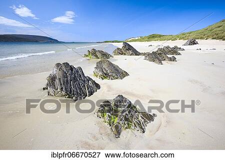 Sandy beach beach on the north coast, Scotland, Great Britain View Large Photo Image Stock Photo - Sandy beach beach on the north coast, Scotland, Great Britain. Fotosearch