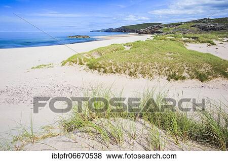Sandy beach beach on the north coast, Scotland, Great Britain View Large Photo Image Stock Photo - Sandy beach beach on the north coast, Scotland, Great Britain. Fotosearch