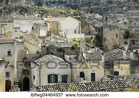 Sassi di Matera, residential row in historic center, facades of houses, Basilicata, Italy, Europe View Large Photo Image Stock Photo - Sassi di Matera, residential row in historic center, facades of houses, Basilicata, Italy, Europe. Fotosearch