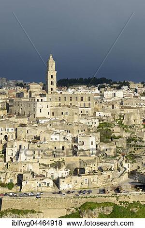 Sassi di Matera, view of historic center and old town, thunderstorm atmosphere, dark sky, Basilicata, Italy, Europe View Large Photo Image Stock Photo - Sassi di Matera, view of historic center and old town, thunderstorm atmosphere, dark sky, Basilicata, Italy, Europe. Fotosearch