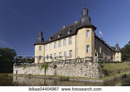 Schloss Dyck Castle, Jüchen, Niederrhein, North Rhine-Westphalia, Germany, Europe View Large Photo Image Stock Photo - Schloss Dyck Castle, Jüchen, Niederrhein, North Rhine-Westphalia, Germany, Europe. Fotosearch