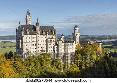 Schloss Neuschwanstein Castle in autumn, Schwangau, Bavaria, Germany, Europe View Large Photo Image Picture - Schloss Neuschwanstein Castle in autumn, Schwangau, Bavaria, Germany, Europe. Fotosearch