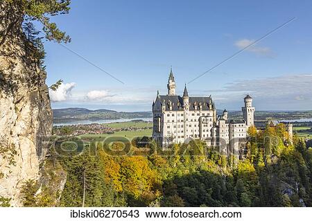 Schloss Neuschwanstein Castle in autumn, Schwangau, Bavaria, Germany, Europe View Large Photo Image Stock Image - Schloss Neuschwanstein Castle in autumn, Schwangau, Bavaria, Germany, Europe. Fotosearch