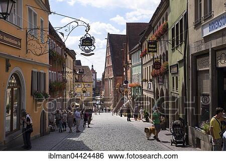 Schmiedgasse, Rothenburg ob der Tauber, Middle Franconia, Franconia, Bavaria, Germany, Europe View Large Photo Image Stock Photograph - Schmiedgasse, Rothenburg ob der Tauber, Middle Franconia, Franconia, Bavaria, Germany, Europe. Fotosearch
