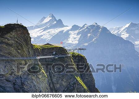 Stock Photography - Schreckhorn, 4078 m, First Cliff Walk, Switzerland, Europe. Fotosearch