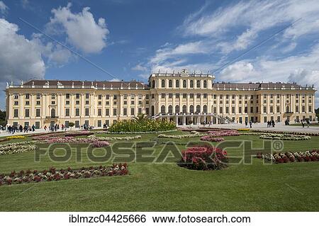 Stock Photograph - Schönbrunn Palace with palace gardens, Vienna, Austria, Europe. Fotosearch