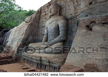 Seated Buddha, Gal Vihara, Sacred City, Polonnaruwa, North Central Province, Sri Lanka, Asia View Large Photo Image Stock Image - Seated Buddha, Gal Vihara, Sacred City, Polonnaruwa, North Central Province, Sri Lanka, Asia. Fotosearch