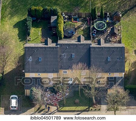 Stock Photo - Settlement in Dannenkamp, ​​House of murderer Marcel H. and the nine-year victim, Herne, Ruhr district, North Rhine-Westphalia, Germany, Europe. Fotosearch