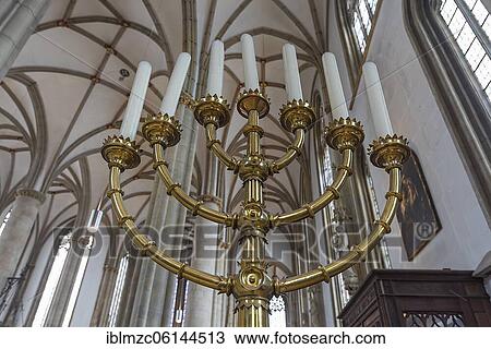 Seven-armed candlestick, menorah, in the St. Lamberti church, Münster, North Rhine-Westphalia, Germany, Europe View Large Photo Image Stock Image - Seven-armed candlestick, menorah, in the St. Lamberti church, Münster, North Rhine-Westphalia, Germany, Europe. Fotosearch
