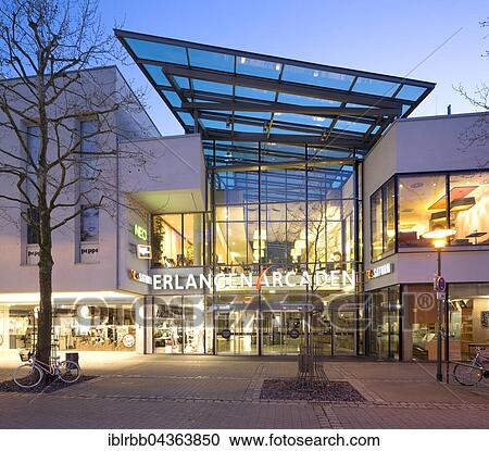 Stock Image - shopping centre Erlangen arcades, Erlangen, Middle Franconia, Bavaria, Germany, Europe. Fotosearch