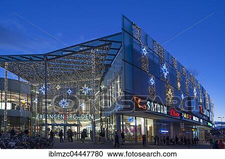 Shopping centre with Christmas decorations, dusk, Erlangen, Middle Franconia, Bavaria, Germany, Europe View Large Photo Image Stock Image - Shopping centre with Christmas decorations, dusk, Erlangen, Middle Franconia, Bavaria, Germany, Europe. Fotosearch