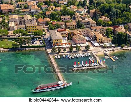 Picture - Sightseeing boat at landing, Bardolino, Lake Garda, Veneto, Italy, Europe. Fotosearch