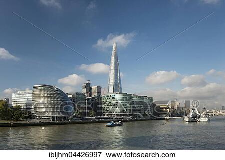 Stock Photo - Skyline with More London, The Shard on the Thames, London, England, United Kingdom, Europe. Fotosearch