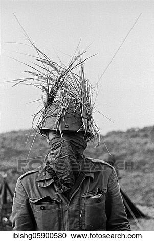 Stock Image - Soldier of the German Navy during a manoeuvre, historical photo, September 1981, Borkum Island, Lower Saxony, Germany, Europe. Fotosearch