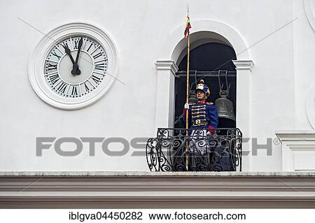 Soldier of the Presidential Guard keeps watch on balcony, Carondelet Presidential Palace, Quito, Ecuador, South America View Large Photo Image Stock Image - Soldier of the Presidential Guard keeps watch on balcony, Carondelet Presidential Palace, Quito, Ecuador, South America. Fotosearch
