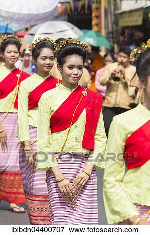 Stock Photo - Songkran day parade 2016, Thai New Year's festival, Chiang Mai, Thailand, Asia. Fotosearch