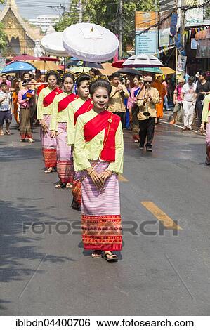 Songkran day parade, Thai New Year's festival, Chiang Mai, Thailand, Asia View Large Photo Image Stock Photograph - Songkran day parade, Thai New Year's festival, Chiang Mai, Thailand, Asia. Fotosearch