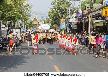 Songkran day parade, Thai New Year's festival, Chiang Mai, Thailand, Asia View Large Photo Image Stock Photography - Songkran day parade, Thai New Year's festival, Chiang Mai, Thailand, Asia. Fotosearch