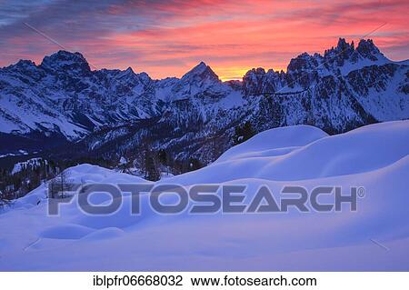 Stock Image - Sorapis, Antelao, Croda da Lago, Dolomites, Italy, Europe. Fotosearch