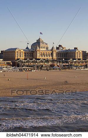Picture - Spa hotel on beach, Scheveningen, The Hague, Holland, Netherlands. Fotosearch