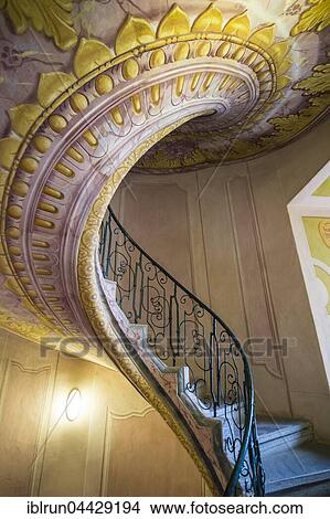 Picture - Spiralling staircase, Melk Abbey, Melk, Wachau, Austria, Europe. Fotosearch