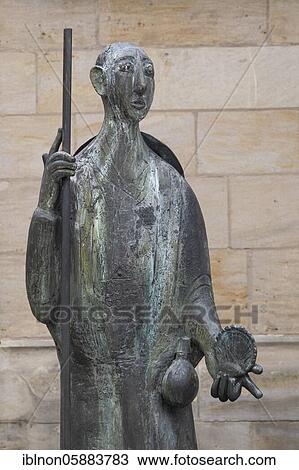 St. James pilgrim statue, in front of the evangelic church St. Marien in Gunzenhausen, Bavaria, Germany, Europe View Large Photo Image Stock Image - St. James pilgrim statue, in front of the evangelic church St. Marien in Gunzenhausen, Bavaria, Germany, Europe. Fotosearch