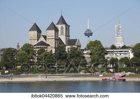 St. Kunibert's Church, Rhine river bank, Cologne, North Rhine-Westphalia, Germany, Europe View Large Photo Image Stock Photography - St. Kunibert's Church, Rhine river bank, Cologne, North Rhine-Westphalia, Germany, Europe. Fotosearch