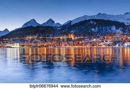 St. Moritz and Lake St. Moritz, Grisons, Switzerland, Europe View Large Photo Image Picture - St. Moritz and Lake St. Moritz, Grisons, Switzerland, Europe. Fotosearch