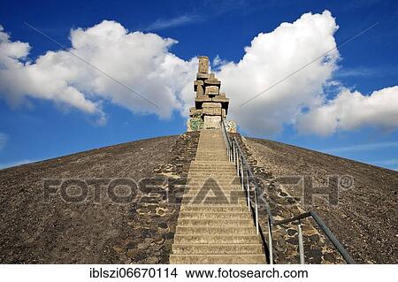 Stairway to heaven with sculpture Himmelsleiter, Rheinelbe slagheap, Gelsenkirchen, Ruhr area, North Rhine-Westphalia, Germany, Europe View Large Photo Image Picture - Stairway to heaven with sculpture Himmelsleiter, Rheinelbe slagheap, Gelsenkirchen, Ruhr area, North Rhine-Westphalia, Germany, Europe. Fotosearch