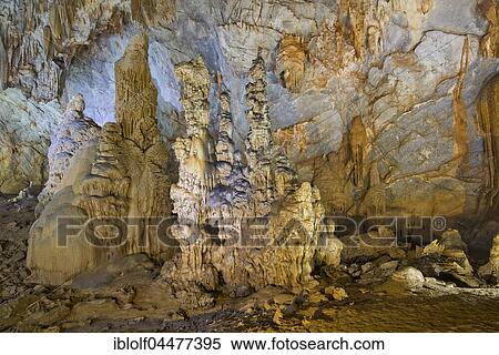 Stalactites and stalagmites, illuminated dripstone cave, Thiên Đường Cave, National Park Phong Nha-Ke Bang, Phong Nha, Quang Binh, Vietnam, Asia View Large Photo Image Stock Photography - Stalactites and stalagmites, illuminated dripstone cave, Thiên Đường Cave, National Park Phong Nha-Ke Bang, Phong Nha, Quang Binh, Vietnam, Asia. Fotosearch