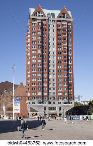 Statendam residential tower, Blaak Square, Rotterdam, Holland, Netherlands View Large Photo Image Stock Image - Statendam residential tower, Blaak Square, Rotterdam, Holland, Netherlands. Fotosearch