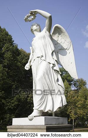 Picture - Statue Victoria von Leuthen in the Palace Garden, Neustrelitz, Mecklenburg-Western Pomerania, Germany, Europe. Fotosearch