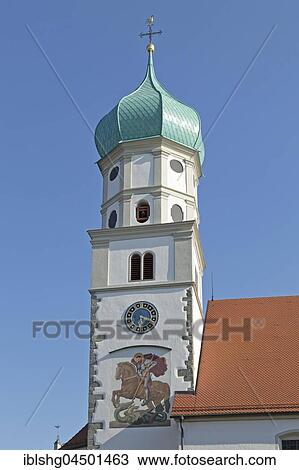 Steeple, church Sankt Georg, moated castle, Lake Constance, Bavaria, Germany, Europe View Large Photo Image Stock Image - Steeple, church Sankt Georg, moated castle, Lake Constance, Bavaria, Germany, Europe. Fotosearch