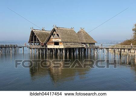 Stilt houses, Pfahlbaumuseum Unteruhldingen, Museum, Lake Constance, Baden-Württemberg, Germany, Europe View Large Photo Image Picture - Stilt houses, Pfahlbaumuseum Unteruhldingen, Museum, Lake Constance, Baden-Württemberg, Germany, Europe. Fotosearch