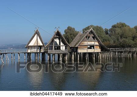 Stilt houses, Pfahlbaumuseum Unteruhldingen, Museum, Lake Constance, Baden-Württemberg, Germany, Europe View Large Photo Image Stock Photo - Stilt houses, Pfahlbaumuseum Unteruhldingen, Museum, Lake Constance, Baden-Württemberg, Germany, Europe. Fotosearch