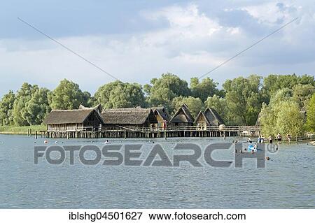 Stilt, stilt houses, Pfahlbaumuseum Unteruhldingen, Lake Constance, Baden-Württemberg, Germany, Europe View Large Photo Image Stock Photo - Stilt, stilt houses, Pfahlbaumuseum Unteruhldingen, Lake Constance, Baden-Württemberg, Germany, Europe. Fotosearch