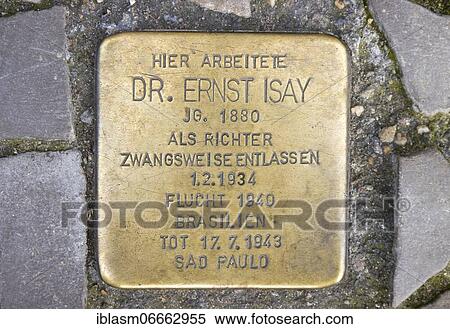 Stolperstein, commemoration for the judge Dr. Ernst Isay in front of the Higher Administrative Court Berlin, Germany, Europe View Large Photo Image Stock Photography - Stolperstein, commemoration for the judge Dr. Ernst Isay in front of the Higher Administrative Court Berlin, Germany, Europe. Fotosearch