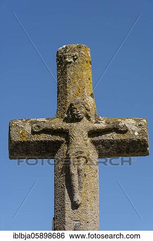 Stone cross of church Saint-Hilaire, Moissac, Cantal department, Auvergne-Rhone-Alpes, France, Europe View Large Photo Image Stock Photograph - Stone cross of church Saint-Hilaire, Moissac, Cantal department, Auvergne-Rhone-Alpes, France, Europe. Fotosearch