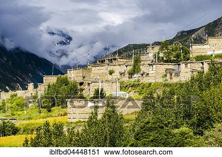 Stone houses, Ghusang, Upper Marsyangdi valley, Manang District, Nepal, Asia View Large Photo Image Stock Image - Stone houses, Ghusang, Upper Marsyangdi valley, Manang District, Nepal, Asia. Fotosearch