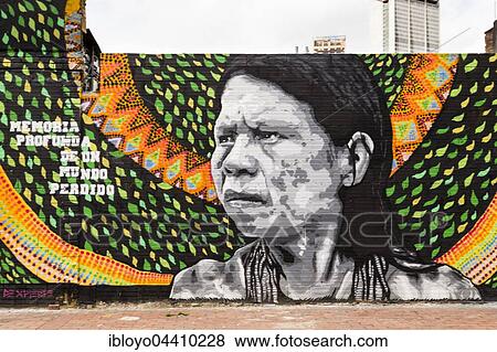 Stock Photo - Street art, mural, Bogota, District of Santafe, Colombia, South America. Fotosearch