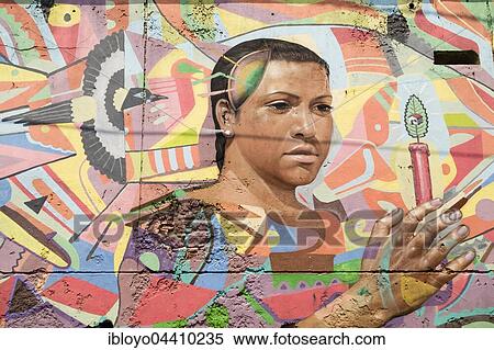 Street art, mural, woman holding candle, Getsemani, District of La Matuna, Cartagena de Indias, Colombia, South America View Large Photo Image Stock Photography - Street art, mural, woman holding candle, Getsemani, District of La Matuna, Cartagena de Indias, Colombia, South America. Fotosearch