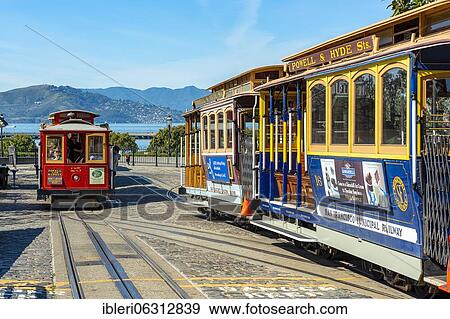 Streetcar at stop, San Francisco, California, USA, North America View Large Photo Image Stock Photo - Streetcar at stop, San Francisco, California, USA, North America. Fotosearch