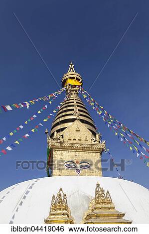 Stock Photograph - Swayambhunath temple, stupa, Kathmandu, Nepal, Asia. Fotosearch
