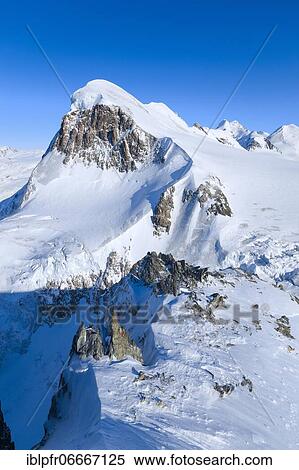 Stock Photography - Swiss Alps, Breithorn, 4164m, Valais, Switzerland, Europe. Fotosearch
