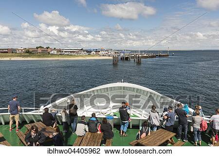 Stock Image - Sylt ferry landing at the port of List, ferry line Sylt Rømø, Sylt, Schleswig-Holstein, Germany, Europe. Fotosearch