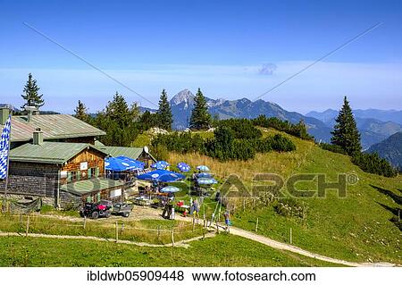 Taubensteinhaus, behind it Wendelstein, Spitzingsee area, Alps, Mangfall mountains, Upper Bavaria, Bavaria, Germany, Europe View Large Photo Image Stock Photo - Taubensteinhaus, behind it Wendelstein, Spitzingsee area, Alps, Mangfall mountains, Upper Bavaria, Bavaria, Germany, Europe. Fotosearch