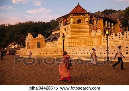 Temple of the Sacred Tooth Relic, evening light Kandy, Central Province, Sri Lanka, Asia View Large Photo Image Stock Photography - Temple of the Sacred Tooth Relic, evening light Kandy, Central Province, Sri Lanka, Asia. Fotosearch